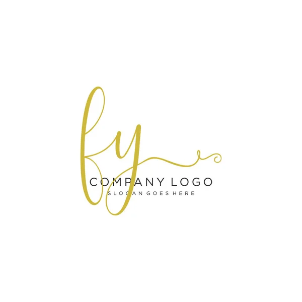 Initial Handwriting Logo Design Beautyful Designhandwritten Logo Fashion Team Wedding — Stock Vector