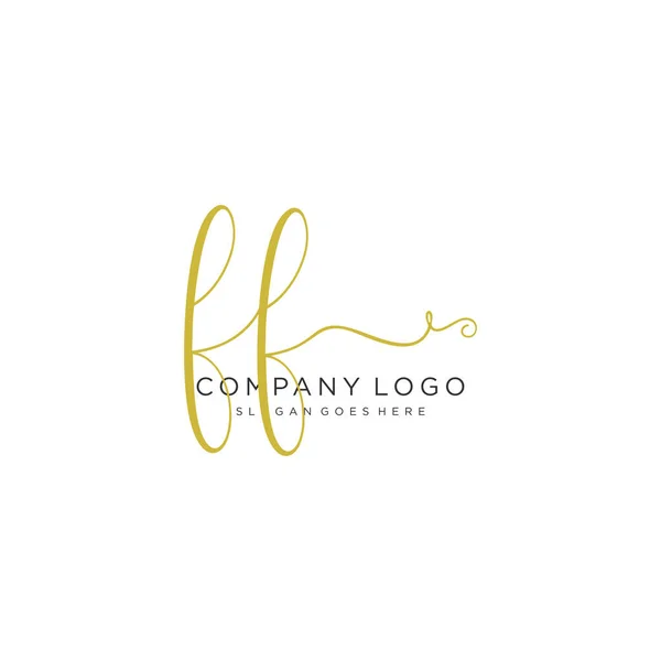 Initial Handwriting Logo Design Beautyful Designhandwritten Logo Fashion Team Wedding — Stock Vector