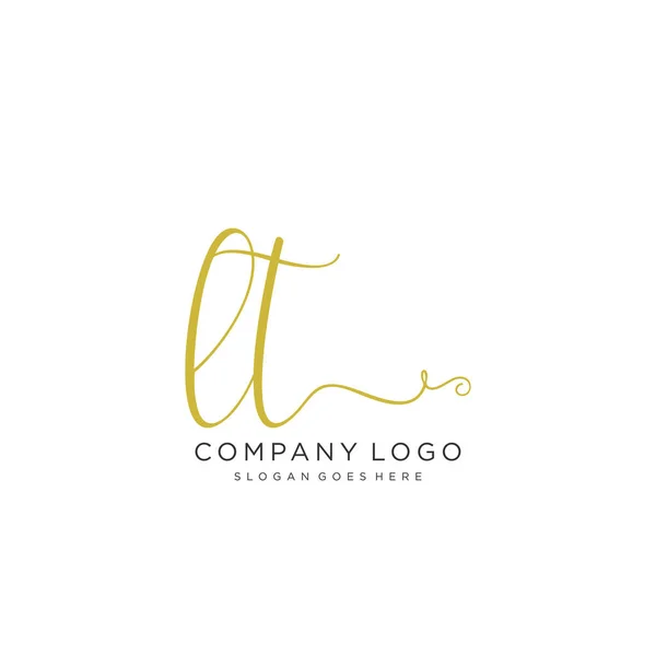 Projeto Inicial Logotipo Caligrafia Logotipo Escrito Mão Design Bonito Para — Vetor de Stock