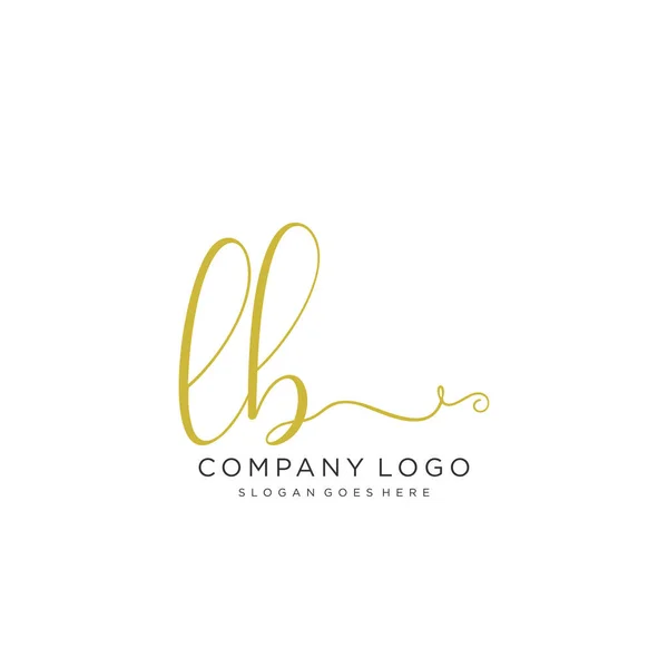 Diseño Inicial Del Logotipo Escritura Mano Hermoso Logotipo Escrito Mano — Archivo Imágenes Vectoriales