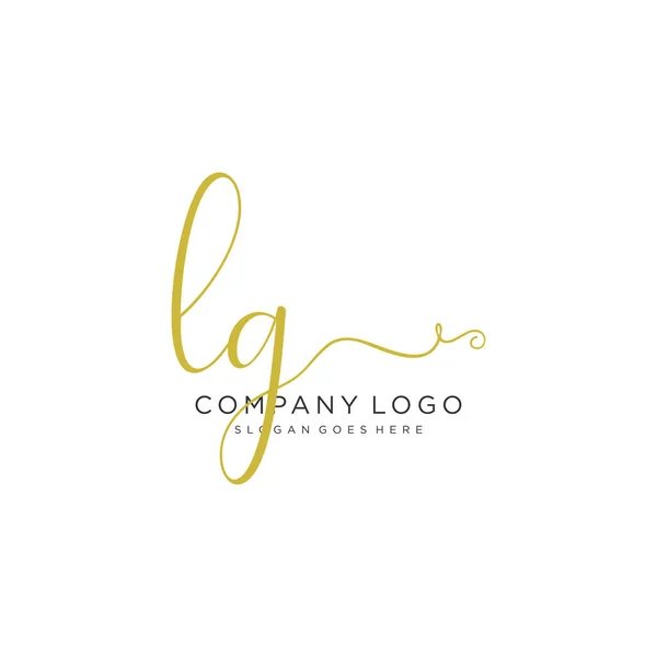 Projeto Inicial Logotipo Caligrafia Logotipo Escrito Mão Design Bonito Para — Vetor de Stock