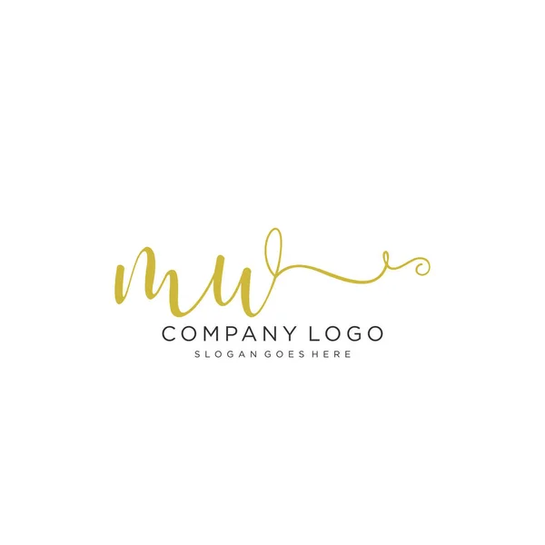 Initiële Handschrift Logo Ontwerp Prachtig Designhandgeschreven Logo Voor Mode Team — Stockvector