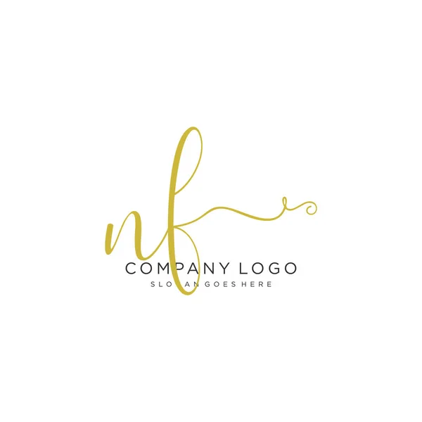 Initiële Handschrift Logo Ontwerp Prachtig Designhandgeschreven Logo Voor Mode Team — Stockvector