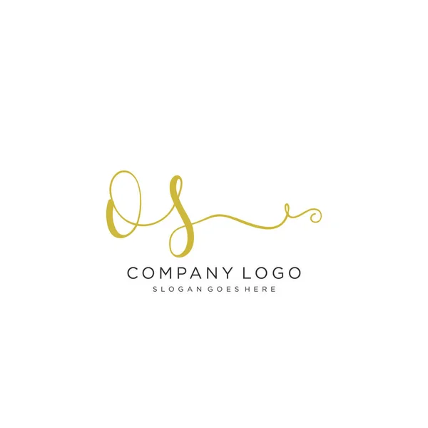 Projeto Inicial Logotipo Caligrafia Logotipo Escrito Mão Design Bonito Para —  Vetores de Stock