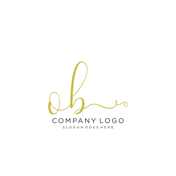 Diseño Inicial Del Logotipo Escritura Mano Hermoso Logotipo Escrito Mano — Vector de stock