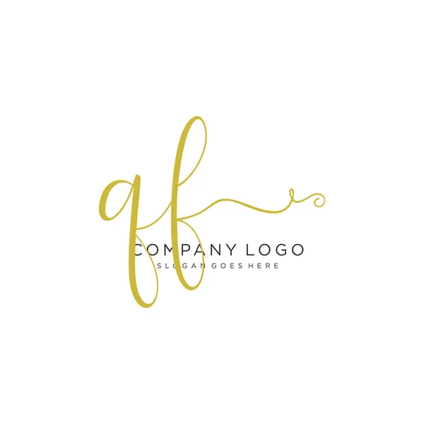 Initial Handwriting Logo Design Beautyful Designhandwritten Logo Fashion Team Wedding — Stock Vector