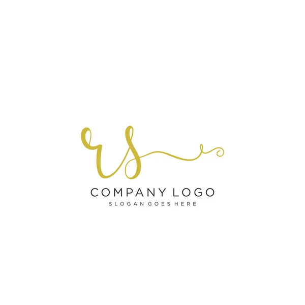 Initial Handwriting Logo Design Beautyful Designhandwritten Logo Fashion Team Wedding — Stock Vector