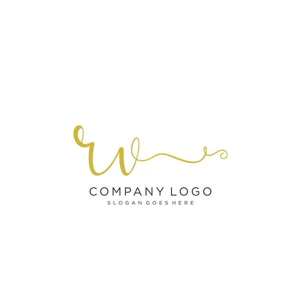 Початковий Дизайн Логотипу Почерку Beautyful Designnhandwritten Logo Моди Команди Весілля — стоковий вектор