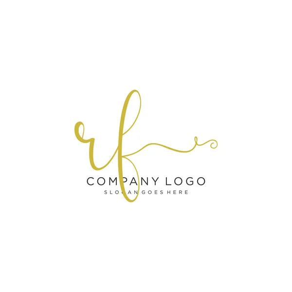 Initial Handwriting Logo Design Beautyful Designhandwritten Logo Fashion Team Wedding — Stock Vector