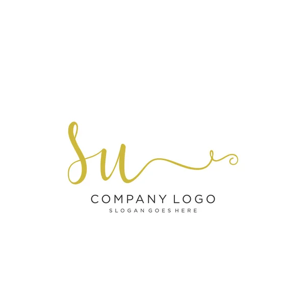 Projeto Inicial Logotipo Caligrafia Logotipo Escrito Mão Design Bonito Para — Vetor de Stock