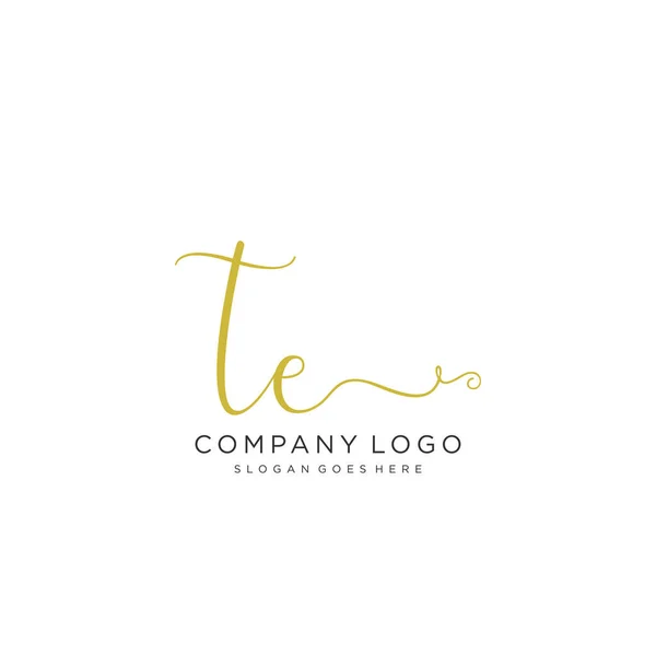 Projeto Inicial Logotipo Caligrafia Logotipo Escrito Mão Design Bonito Para —  Vetores de Stock