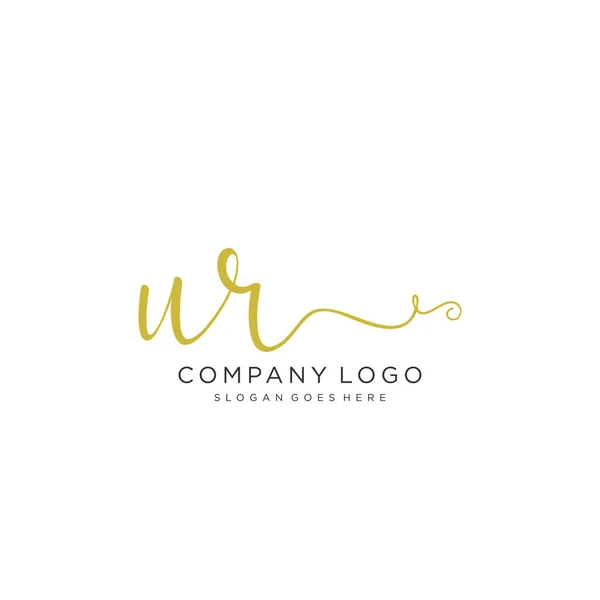 Initial Handwriting Logo Design Beautyful Designhandwritten Logo Fashion Team Wedding — Stock Vector