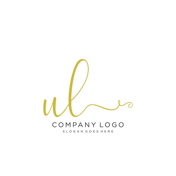 Diseño Inicial Del Logotipo Escritura Mano Hermoso Logotipo Escrito Mano — Vector de stock