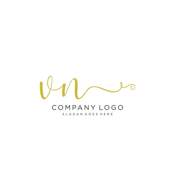 Initial Handwriting Logo Design Beautyful Designhandwritten Logo Fashion Team Wedding — Stock Vector