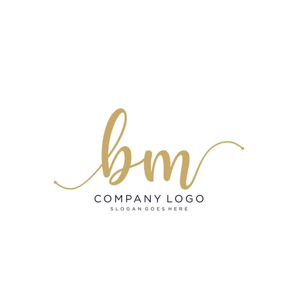 Початковий Дизайн Логотипу Почерку Beautyful Designnhandwritten Logo Моди Команди Весілля — стоковий вектор