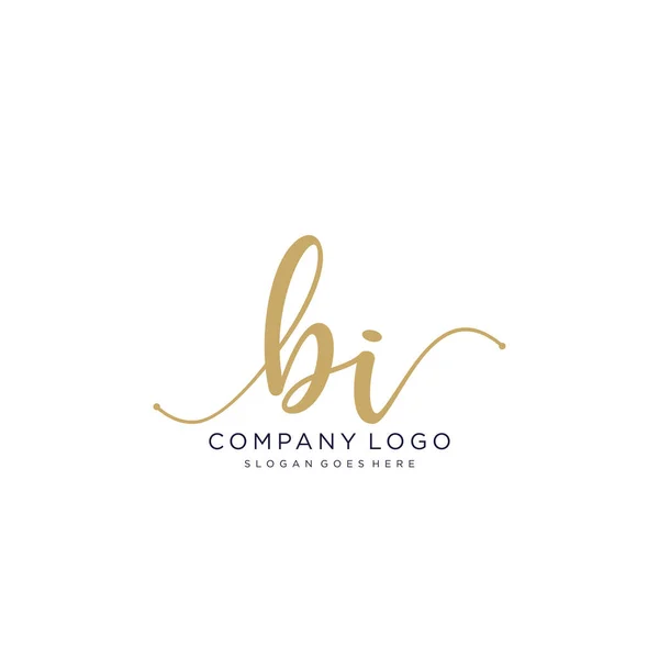 Initial Handwriting Logo Design Beautyful Designhandwritten Logo Fashion Team Wedding — Stock Vector