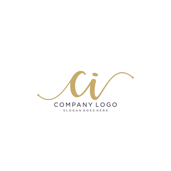 Diseño Inicial Del Logotipo Escritura Mano Hermoso Logotipo Escrito Mano — Archivo Imágenes Vectoriales