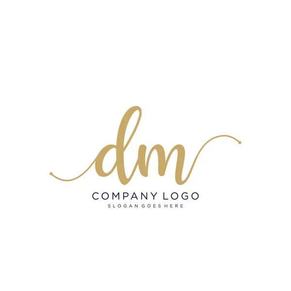 Conception Logo Manuscrite Initiale Logo Manuscrit Design Beautyful Pour Mode — Image vectorielle