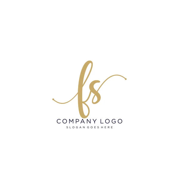 Initial Handwriting Logo Design Beautyful Designhandwritten Logo Fashion Team Wedding — Stock Vector