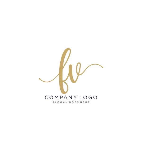 Diseño Inicial Del Logotipo Escritura Mano Hermoso Logotipo Escrito Mano — Vector de stock