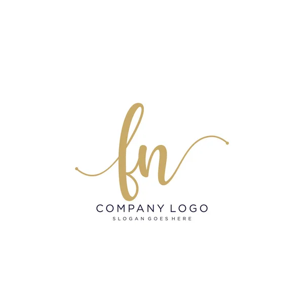 Diseño Inicial Del Logotipo Escritura Mano Hermoso Logotipo Escrito Mano — Vector de stock