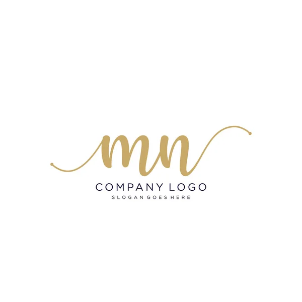 Initial Handwriting Logo Design Beautyful Designhandwritten Logo Fashion Team Wedding — Stock Vector