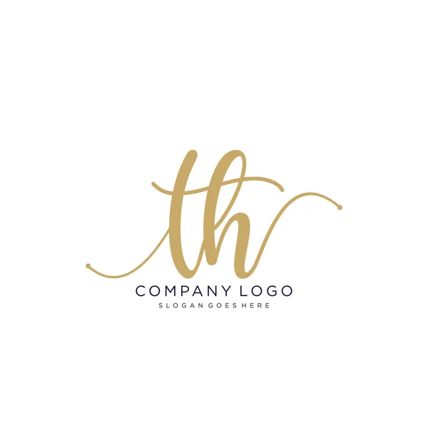 Initial Handwriting Logo Design Beautyful Designhandwritten Logo Fashion Team Wedding — Stock Vector