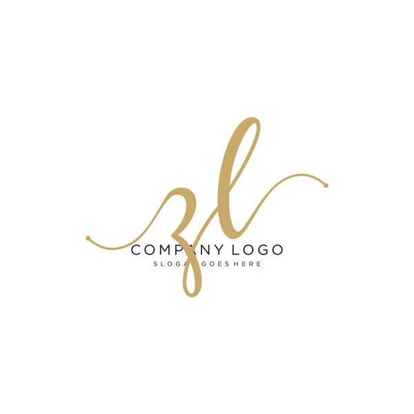 Initial Handwriting Logo Design Beautyful Designhandwritten Logo Fashion Team Wedding — Stock Vector