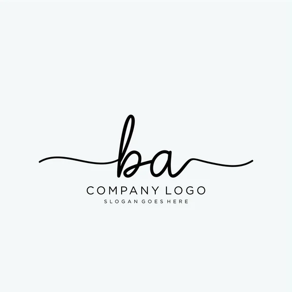 Initiële Handschrift Logo Ontwerp Logo Voor Mode Fotografie Bruiloft Schoonheid — Stockvector