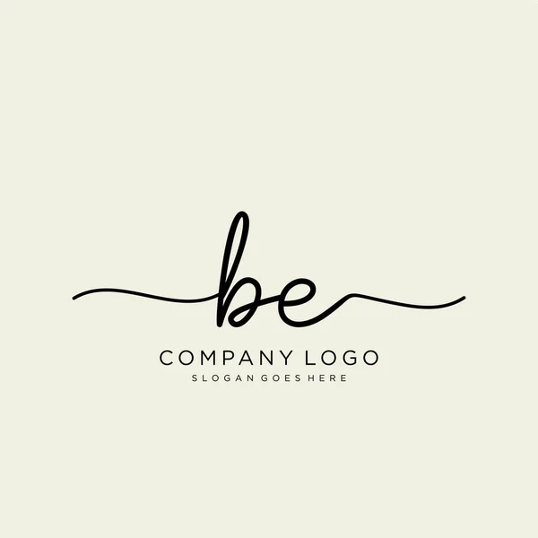 Initial Handwriting Logo Design Logo Fashion Photography Wedding Beauty Business — Stock Vector