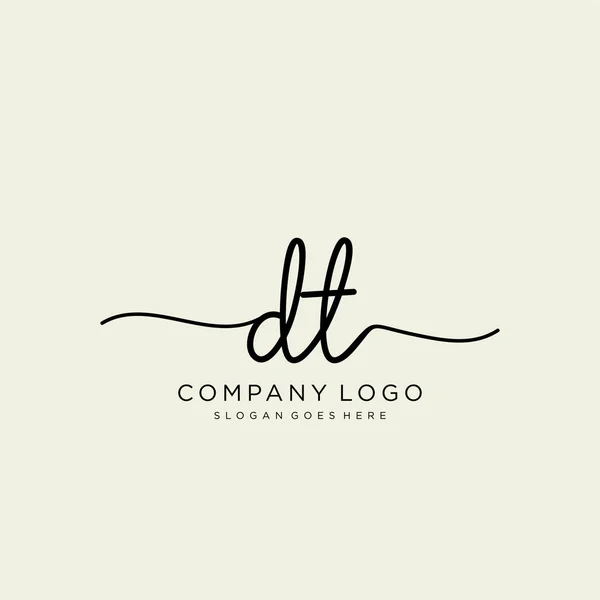 Diseño Inicial Del Logotipo Escritura Mano Logotipo Para Moda Fotografía — Archivo Imágenes Vectoriales