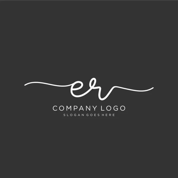 Initial Handwriting Logo Design Logo Fashion Photography Wedding Beauty Business — Stock Vector