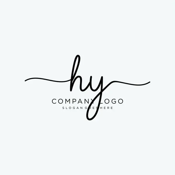 Initial Handwriting Logo Design Logo Fashion Photography Wedding Beauty Business — Stock Vector