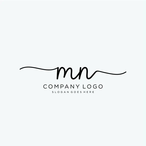 Initial Handwriting Logo Design Logo Fashion Photography Wedding Beauty Business — Stock Vector