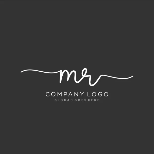 Diseño Inicial Del Logotipo Escritura Mano Logotipo Para Moda Fotografía — Vector de stock