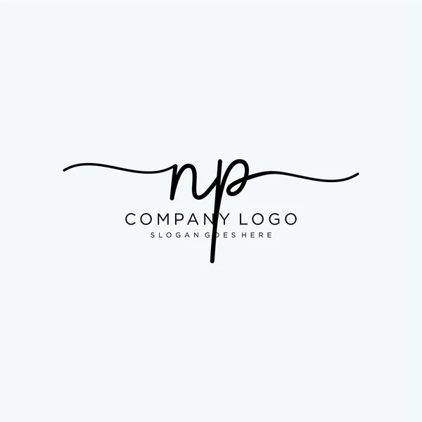 Initial Handwriting Logo Design Logo Fashion Photography Wedding Beauty Business — Stock Vector