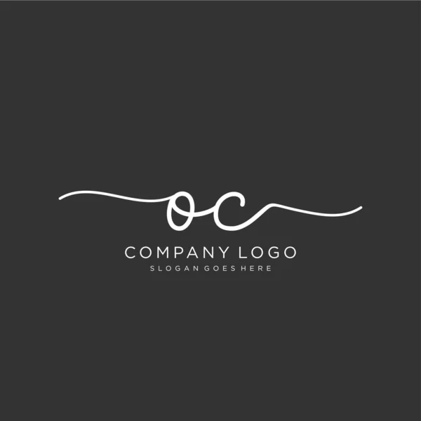 Projeto Inicial Logotipo Caligrafia Logo Para Moda Fotografia Casamento Beleza —  Vetores de Stock