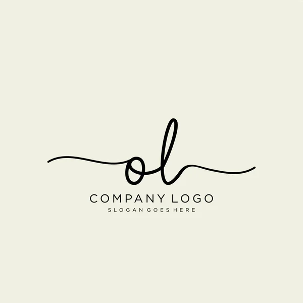 初期の手書きロゴデザイン ファッション 結婚式 美しさ ビジネス会社のためのロゴ — ストックベクタ