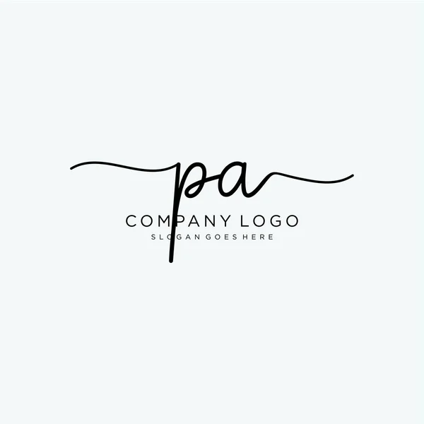 Initial Handwriting Logo Design Logo Fashion Photography Wedding Beauty Business — Stock Vector