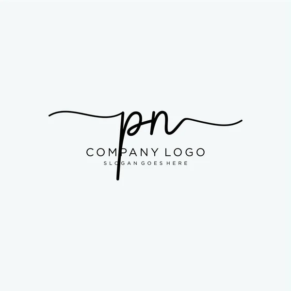 Initial Handwriting Logo Design Logo Fashion Photography Wedding Beauty Business — Stock Vector