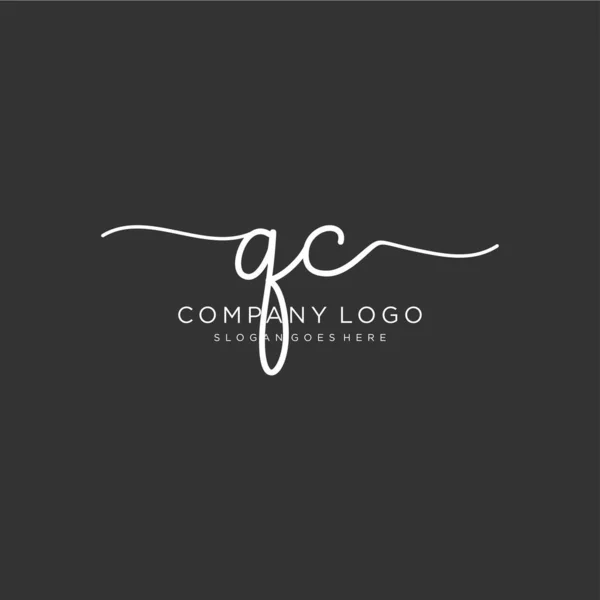 Initial Handwriting Logo Design Logo Fashion Photography Wedding Beauty Business — Stock Vector