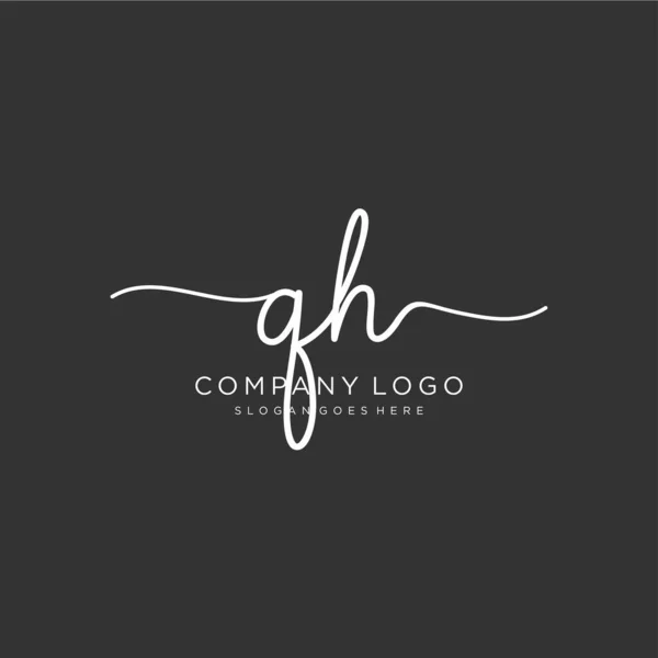 Initiële Handschrift Logo Ontwerp Logo Voor Mode Fotografie Bruiloft Schoonheid — Stockvector