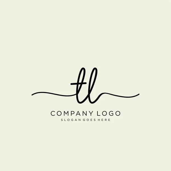 Initial Handwriting Logo Design Logo Fashion Photography Wedding Beauty Business — Stock Vector