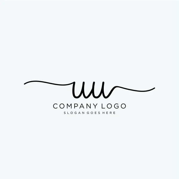 Initial Handwriting Logo Design Logo Fashion Photography Wedding Beauty Business — Stock Vector