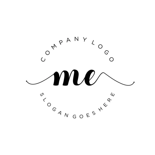 Initial Handwriting Logo Design Logo Fashion Photography Wedding Beauty Business — Stock Vector