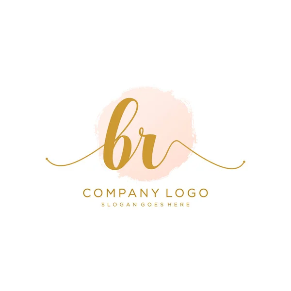 Initial Handwriting Logo Design Logo Fashion Photography Wedding Beauty Business — Stock Vector