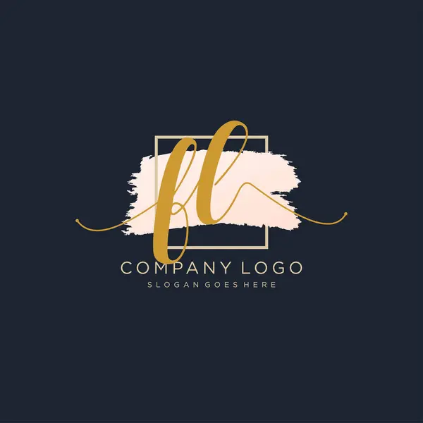 Diseño Inicial Del Logotipo Escritura Mano Logotipo Para Moda Fotografía — Vector de stock