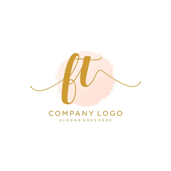 Initial Handwriting Logo Design Logo Fashion Photography Wedding Beauty Business — Stock Vector