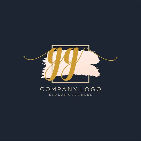 Diseño Inicial Del Logotipo Escritura Mano Logotipo Para Moda Fotografía — Vector de stock