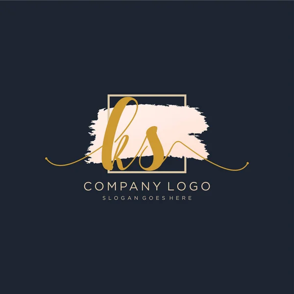 Initial Handwriting Logo Design Logo Fashion Photography Wedding Beauty Business — Stock Vector